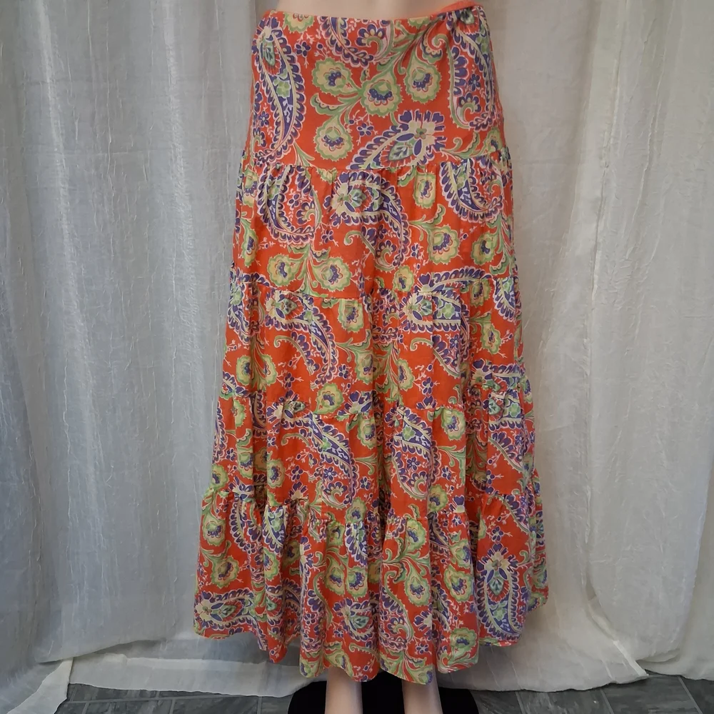 LAUREN RALPH women Size XS Paisley Print Maxi Skirt - Multicolor - Picture 2 of 13